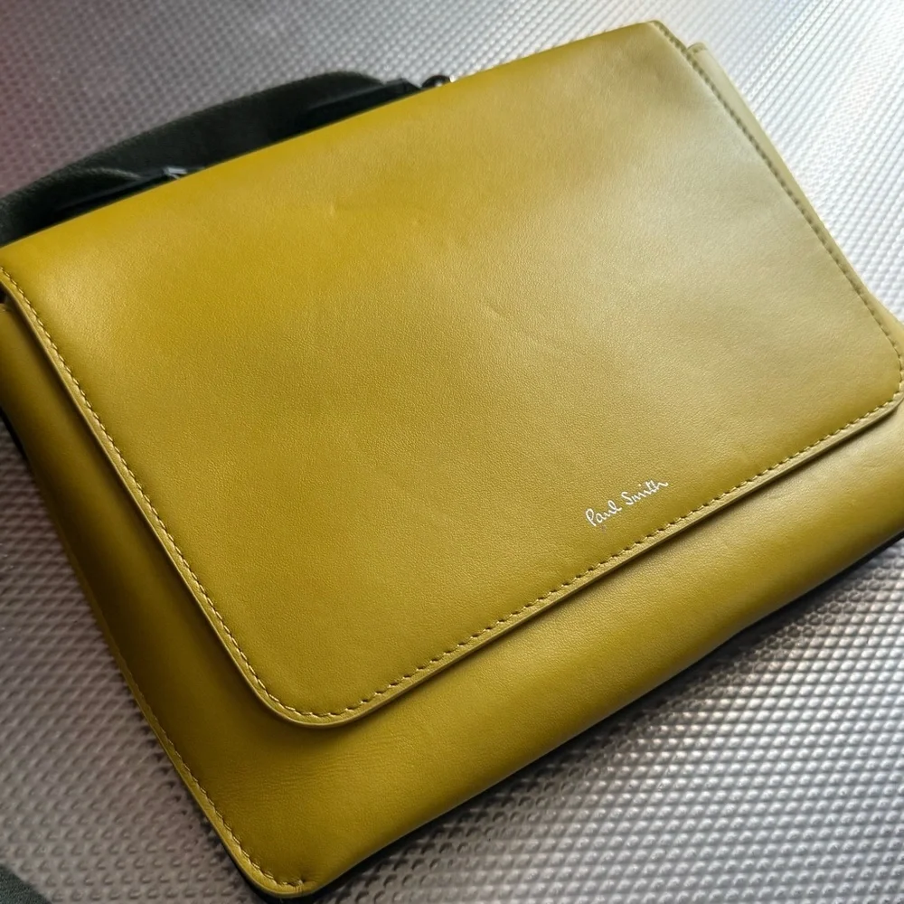 Paul Smith lime green and brown crossbody bag